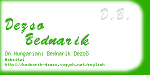 dezso bednarik business card